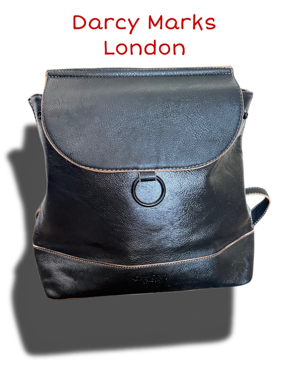 DARCY MARKS London Black Leather Backpack